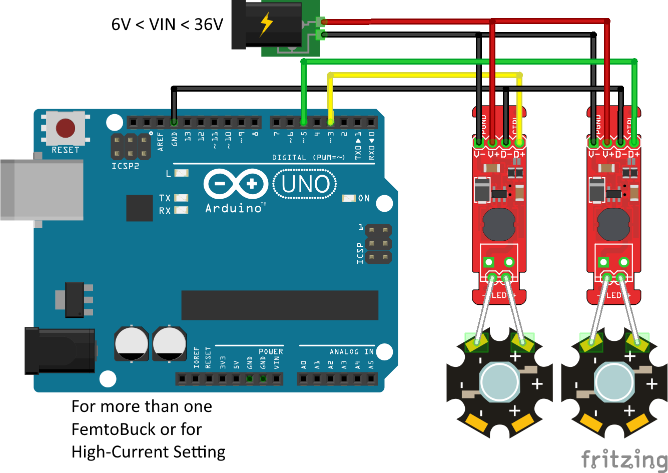 High-Power LED + Driver: 1–3 W LED, 3.0–3.4 V forward voltage, 700 mA constant-current driver.