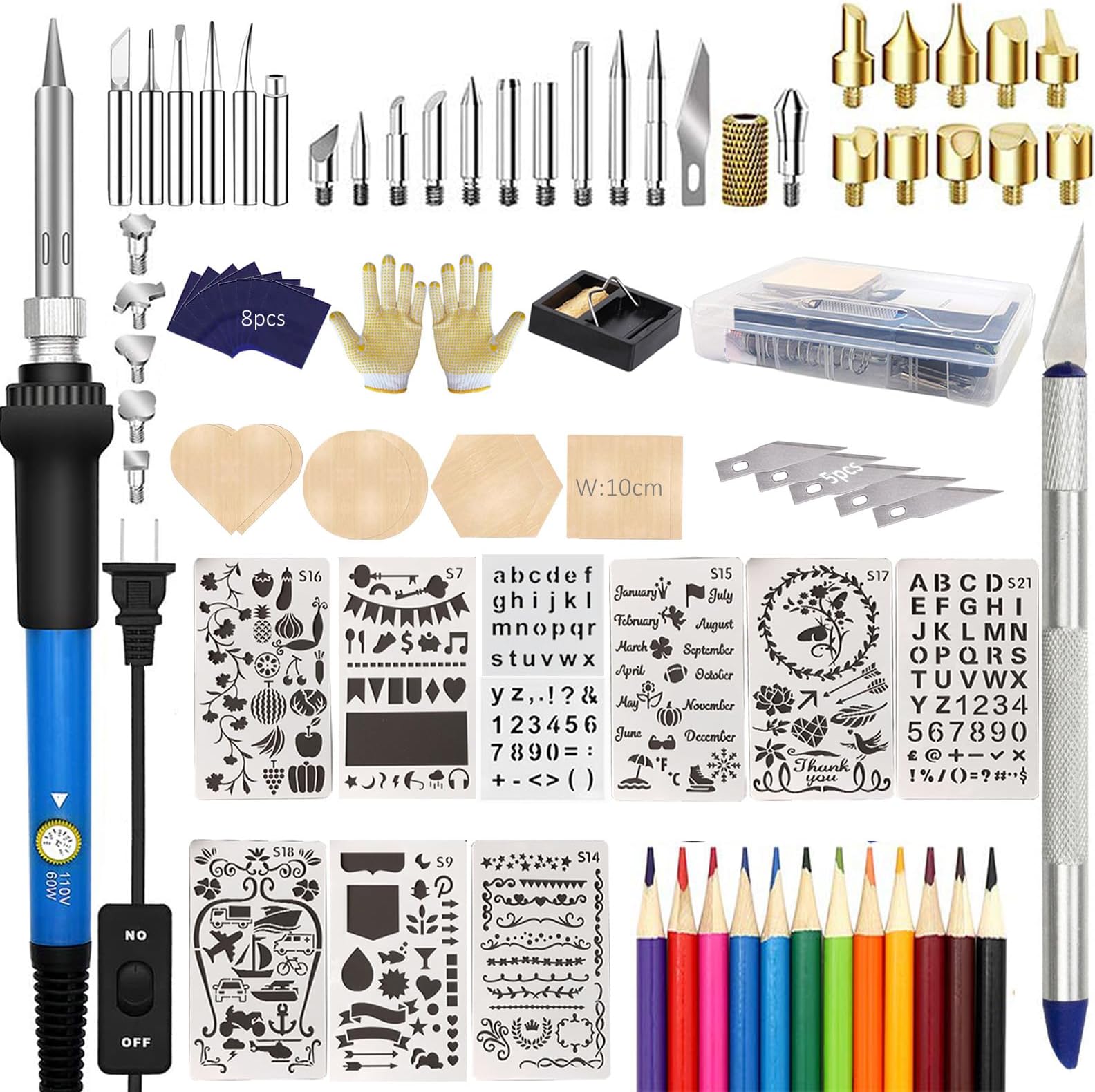 908S Soldering Iron Kit, 15-Piece Set with Switch